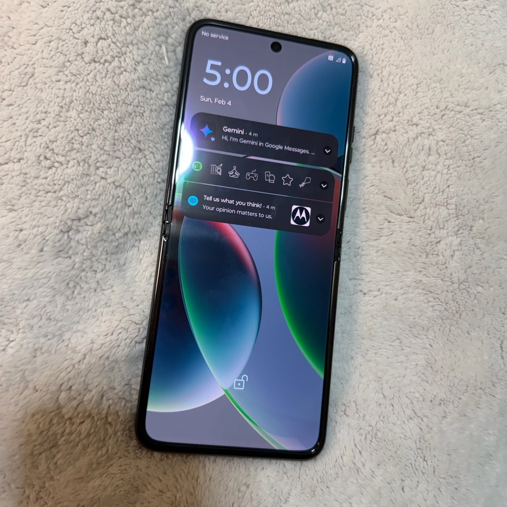 Razer gray with black rims smartphone with vibrant Display